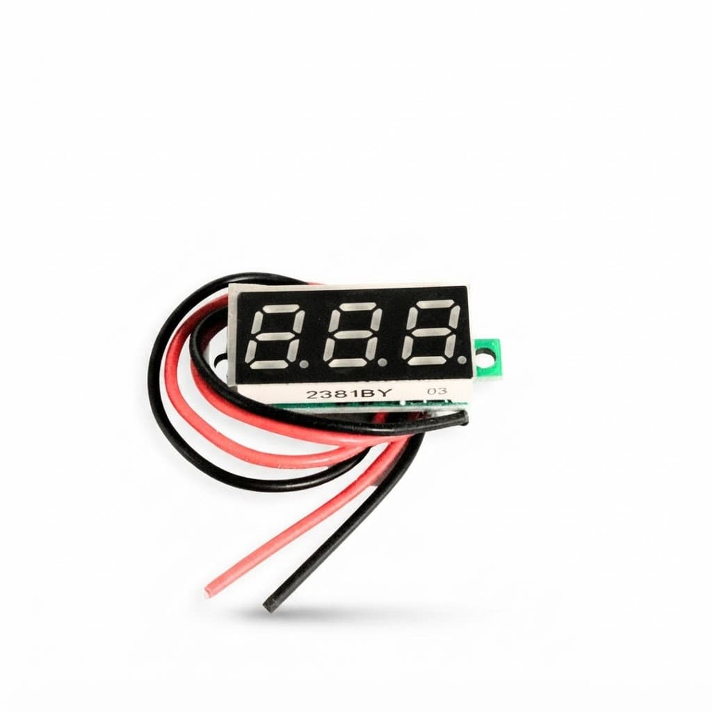 0.72 cm (0.28 inch) 3.5-30V Two Wire DC Voltmeter Yellow