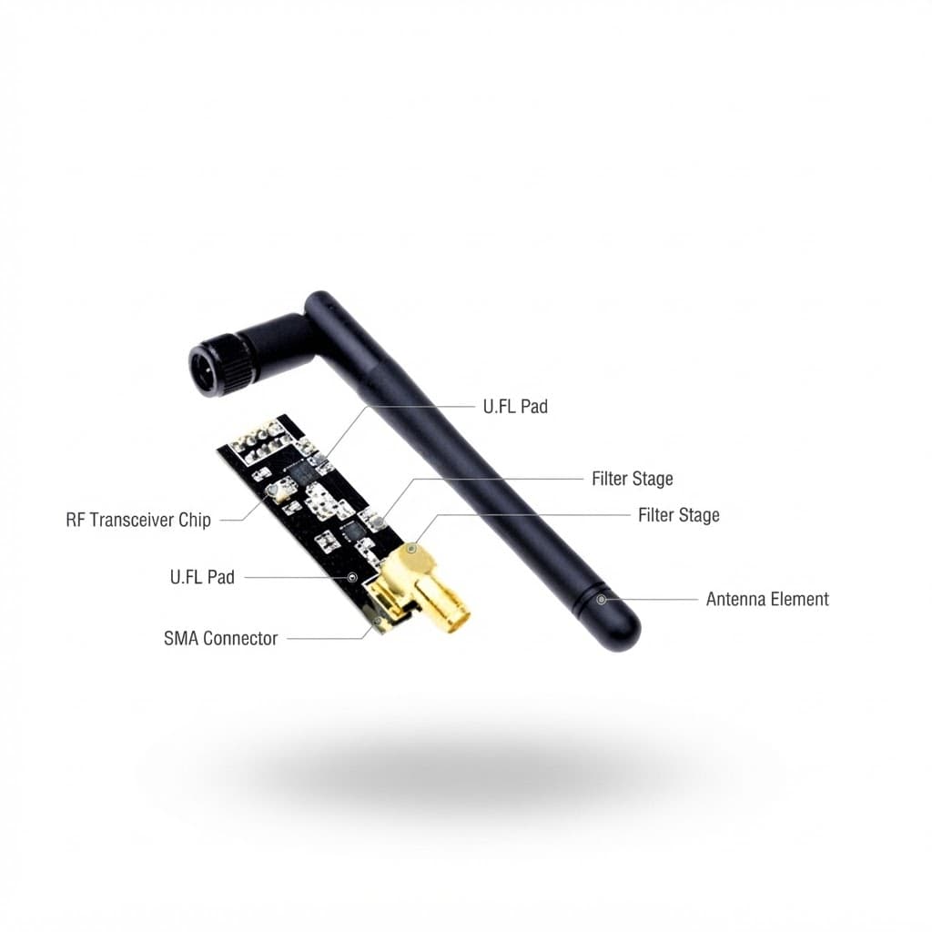 2.4GHz NRF24L01+PA+LNA SMA Wireless Transceiver Antenna