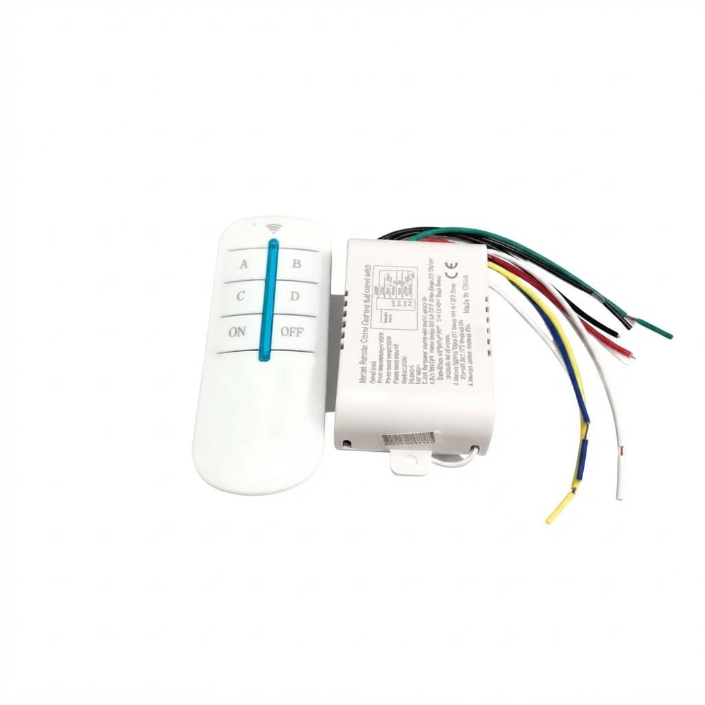 Rf 4 Way Ac 220v-240v Receiver With 6 Button White Remote