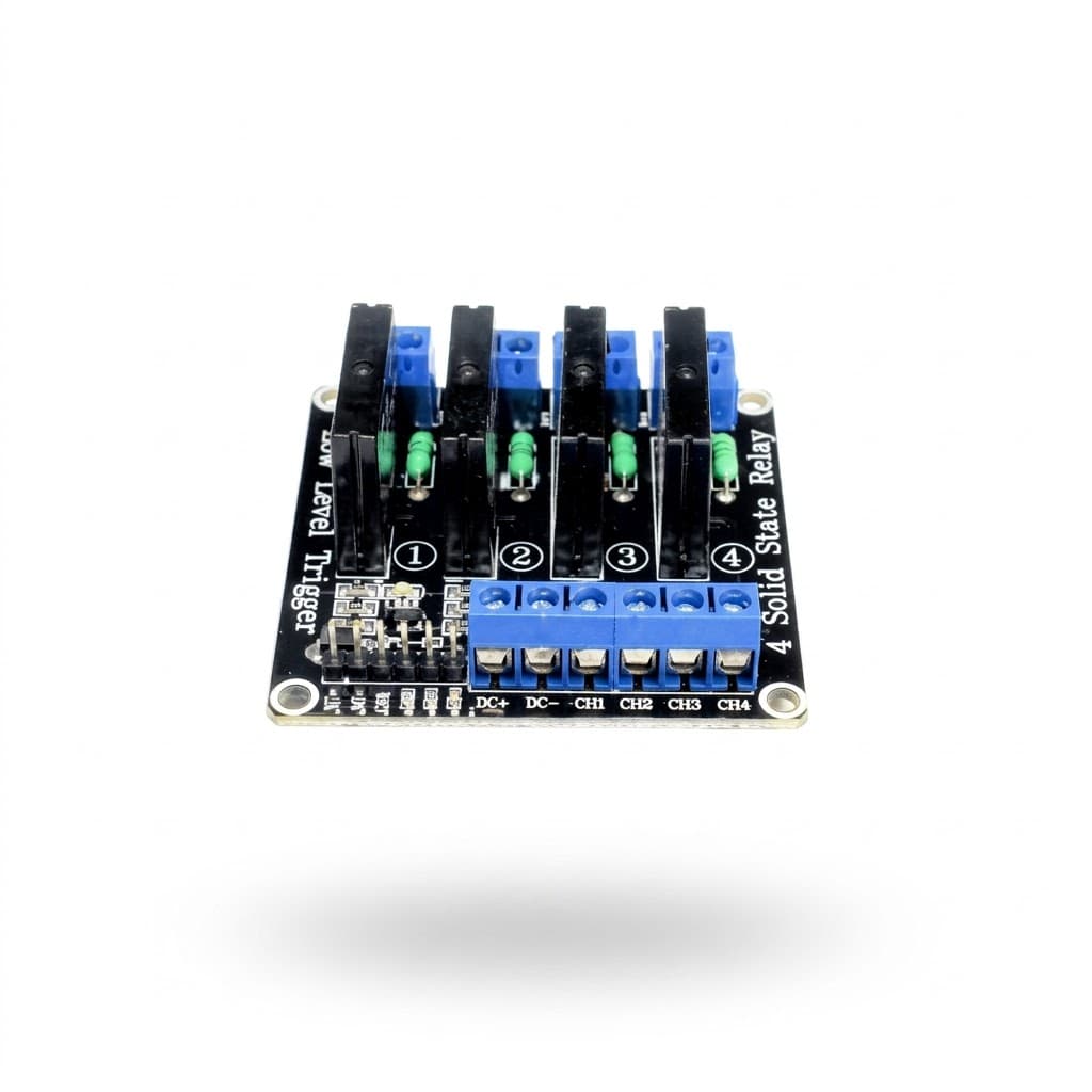 Dc 12V 4 Channel Solid State Relay Module With Resistive Fuse 240V 2A